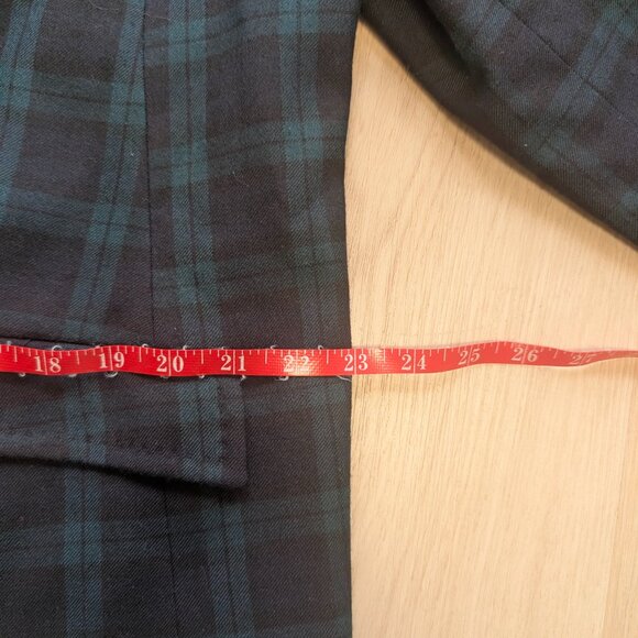 PETITE Plaid and Velour Blazer - Blue and Green - Picture 5 of 6